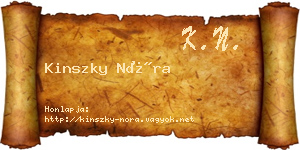 Kinszky Nóra névjegykártya